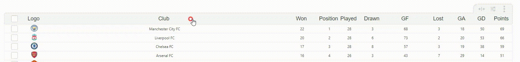 Draggable Columns